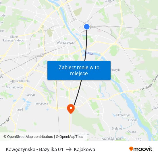 Kawęczyńska-Bazylika to Kajakowa map