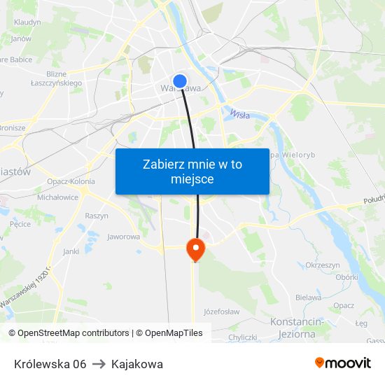 Królewska 06 to Kajakowa map