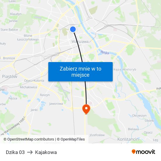 Dzika 03 to Kajakowa map