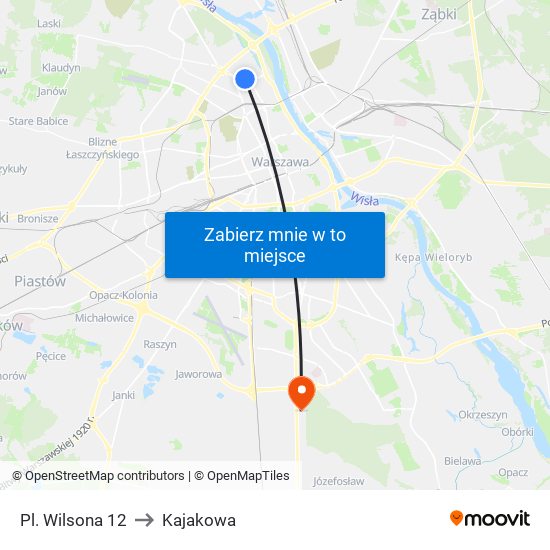 Pl. Wilsona 12 to Kajakowa map