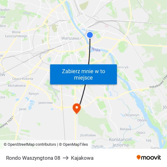 Rondo Waszyngtona 08 to Kajakowa map