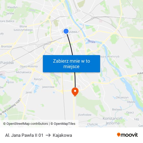 Al. Jana Pawła II to Kajakowa map