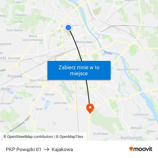 PKP Powązki 01 to Kajakowa map