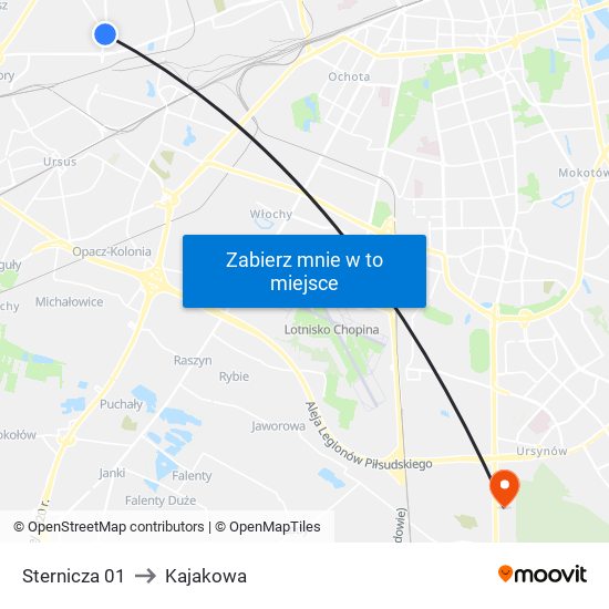 Sternicza 01 to Kajakowa map