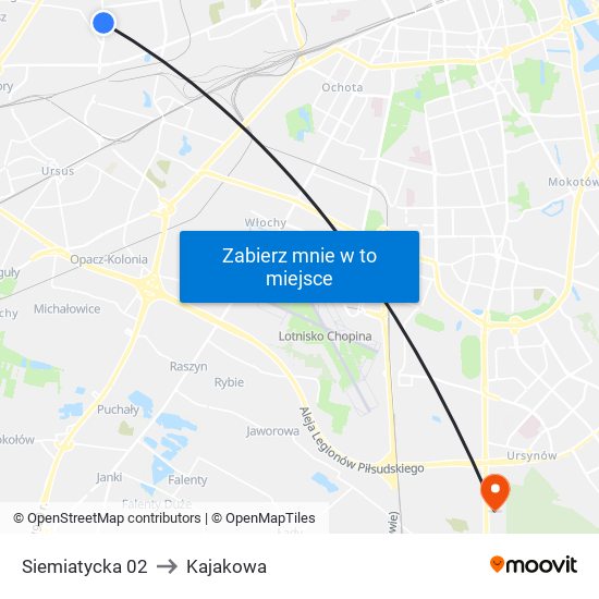 Siemiatycka 02 to Kajakowa map