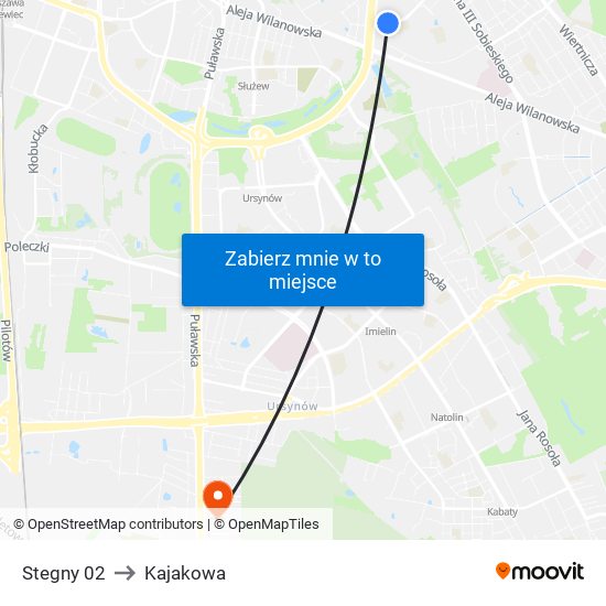 Stegny 02 to Kajakowa map