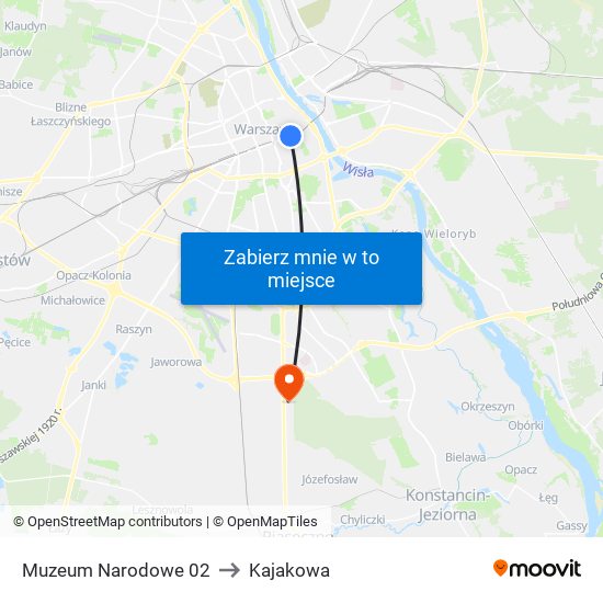 Muzeum Narodowe 02 to Kajakowa map