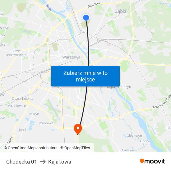 Chodecka 01 to Kajakowa map