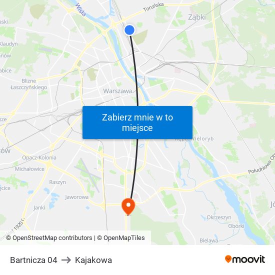 Bartnicza 04 to Kajakowa map