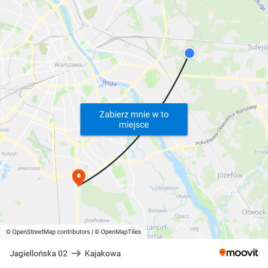 Jagiellońska 02 to Kajakowa map