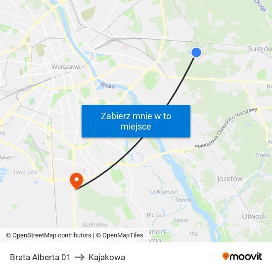 Brata Alberta 01 to Kajakowa map