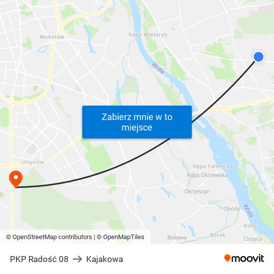 PKP Radość 08 to Kajakowa map