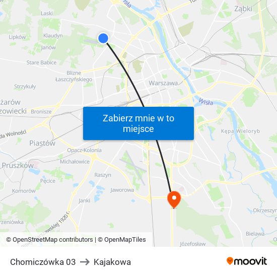 Chomiczówka 03 to Kajakowa map