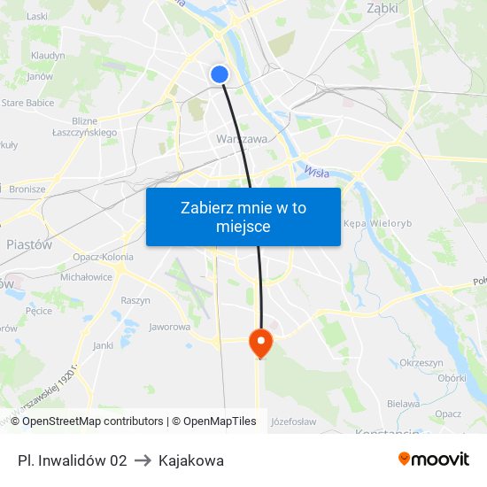 Pl. Inwalidów 02 to Kajakowa map