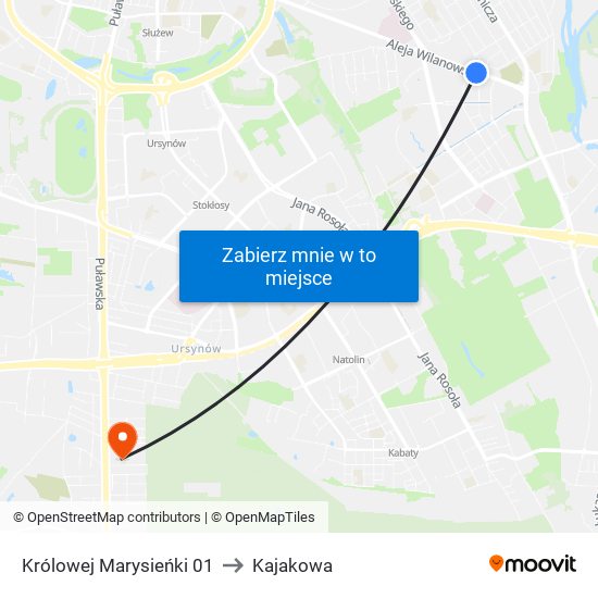 Królowej Marysieńki to Kajakowa map