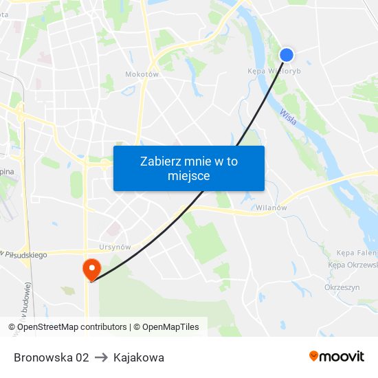 Bronowska 02 to Kajakowa map