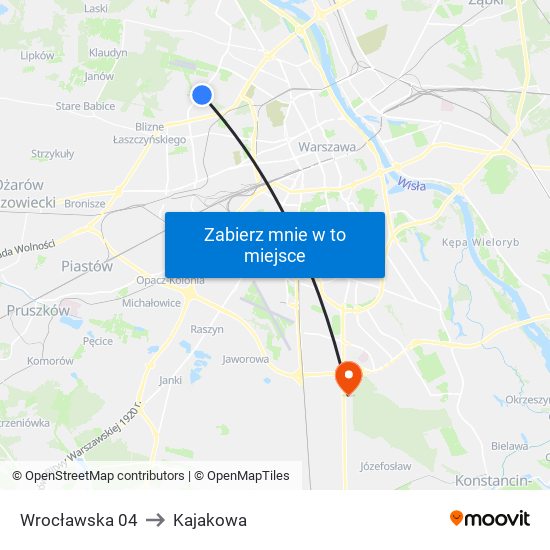 Wrocławska 04 to Kajakowa map