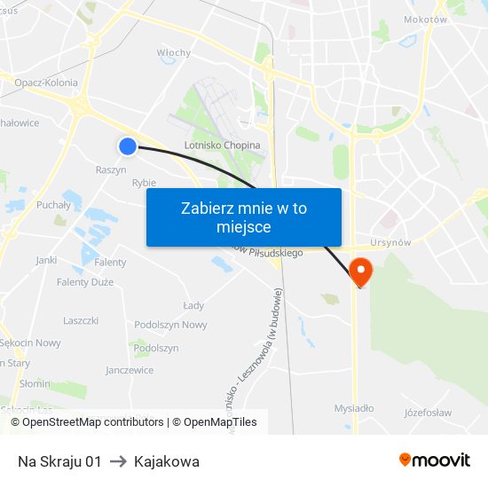 Na Skraju 01 to Kajakowa map