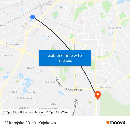 Mikołajska 03 to Kajakowa map