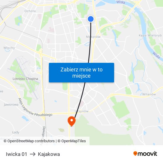 Iwicka 01 to Kajakowa map