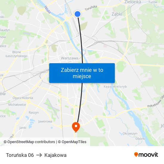 Toruńska 06 to Kajakowa map