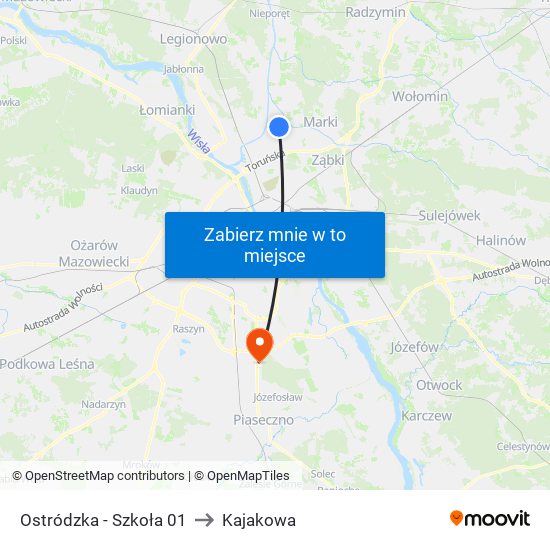 Ostródzka - Szkoła 01 to Kajakowa map