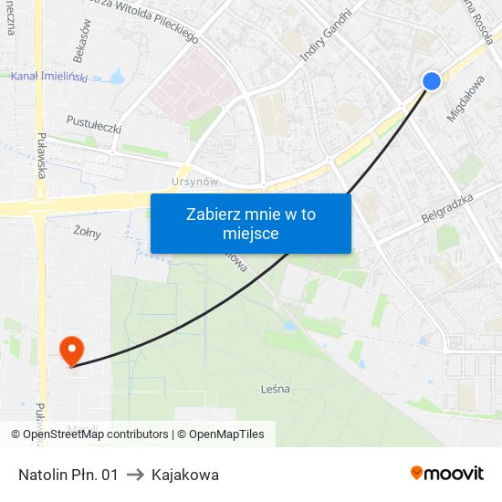 Natolin Płn. 01 to Kajakowa map