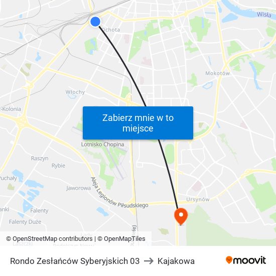 Rondo Zesłańców Syberyjskich 03 to Kajakowa map