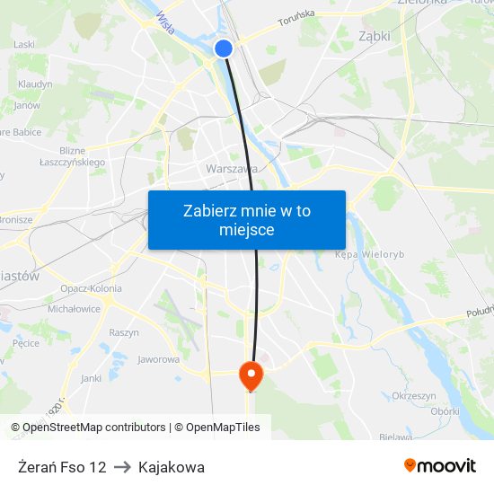 Żerań Fso 12 to Kajakowa map