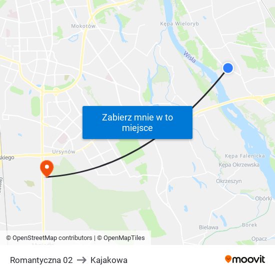 Romantyczna 02 to Kajakowa map