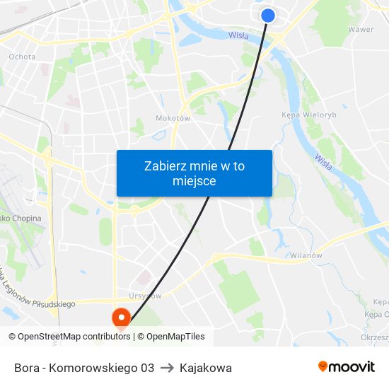 Bora - Komorowskiego 03 to Kajakowa map