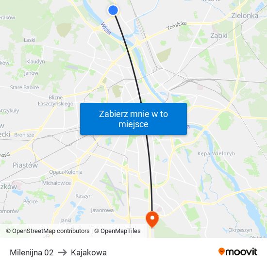 Milenijna 02 to Kajakowa map