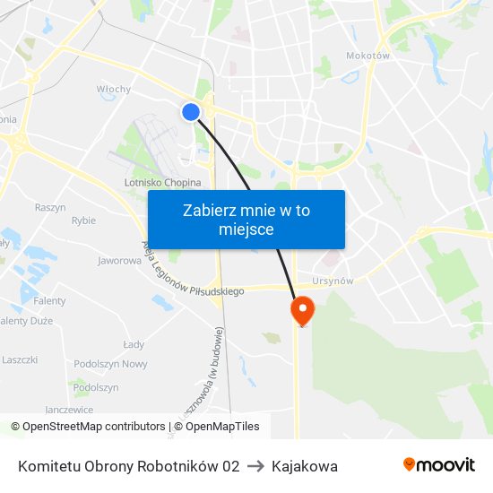 Komitetu Obrony Robotników 02 to Kajakowa map