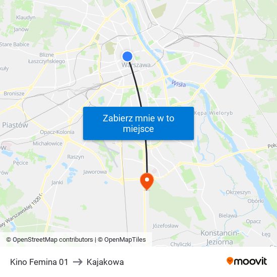 Kino Femina 01 to Kajakowa map