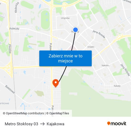 Metro Stokłosy 03 to Kajakowa map