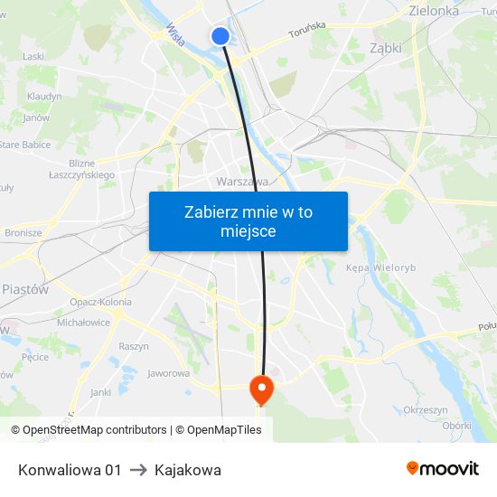 Konwaliowa 01 to Kajakowa map