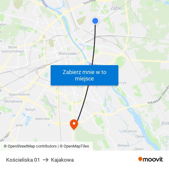 Kościeliska 01 to Kajakowa map