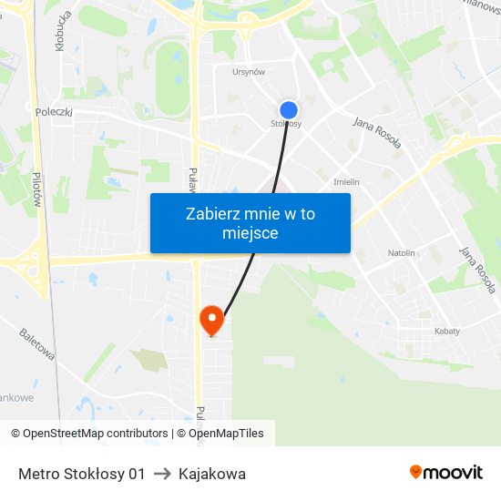 Metro Stokłosy 01 to Kajakowa map