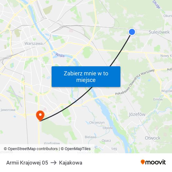 Armii Krajowej 05 to Kajakowa map