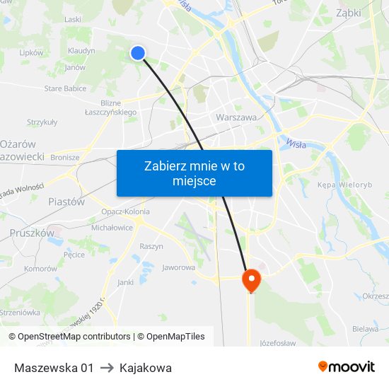 Maszewska 01 to Kajakowa map