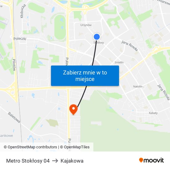 Metro Stokłosy 04 to Kajakowa map