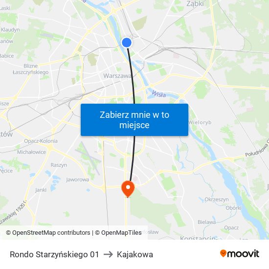 Rondo Starzyńskiego 01 to Kajakowa map