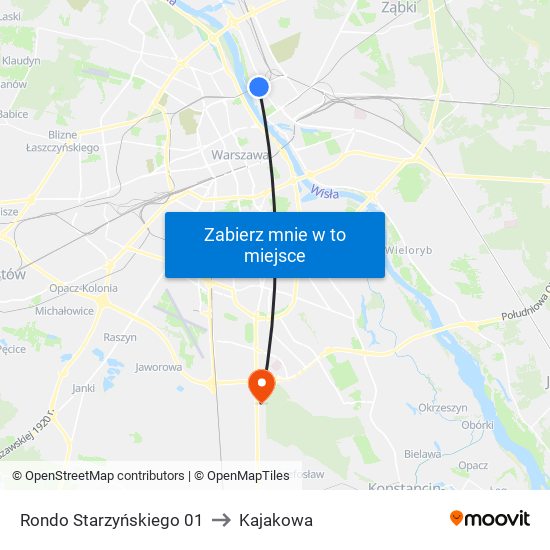 Rondo Starzyńskiego to Kajakowa map