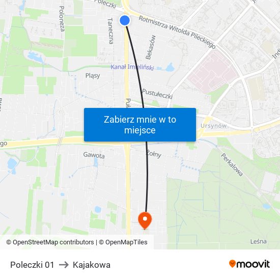 Poleczki to Kajakowa map