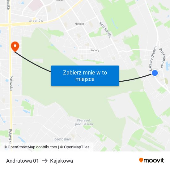Andrutowa 01 to Kajakowa map