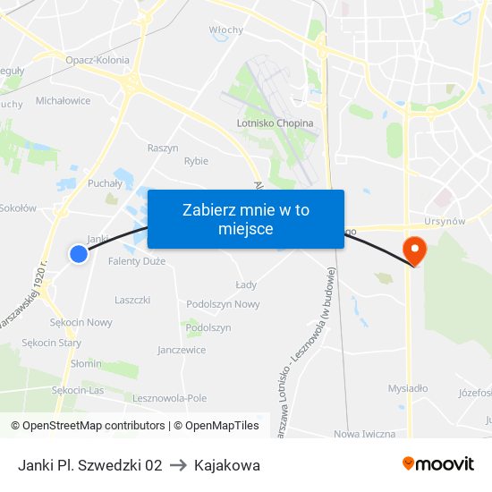 Janki Pl. Szwedzki 02 to Kajakowa map