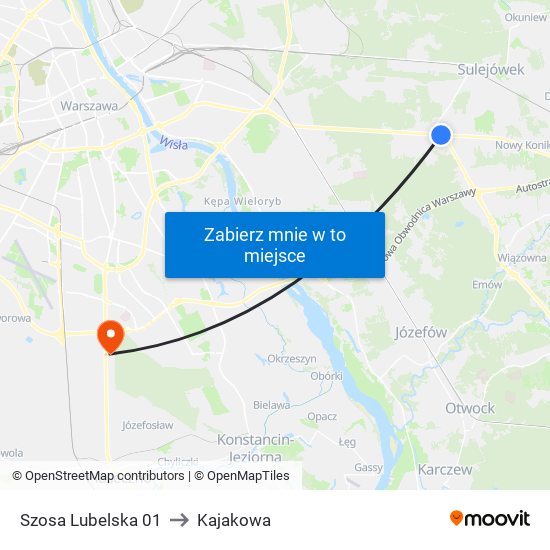 Szosa Lubelska 01 to Kajakowa map