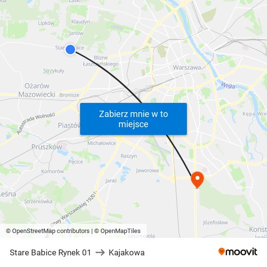Stare Babice Rynek 01 to Kajakowa map