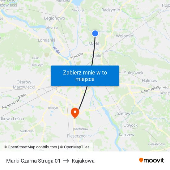 Marki Czarna Struga 01 to Kajakowa map