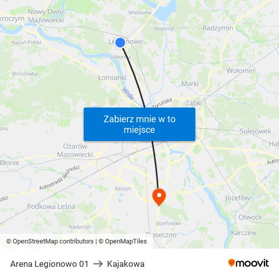 Arena Legionowo 01 to Kajakowa map